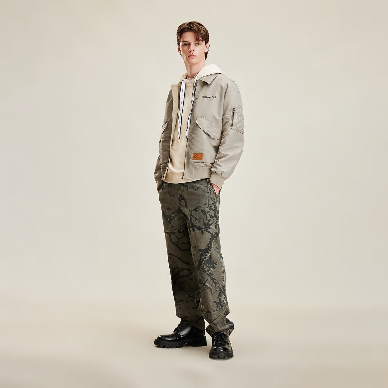 再降价、PLUS会员：JACK&JONES 杰克·琼斯 大口袋翻领外套 男飞行员夹克 E11 272.46元 包邮（需用券）