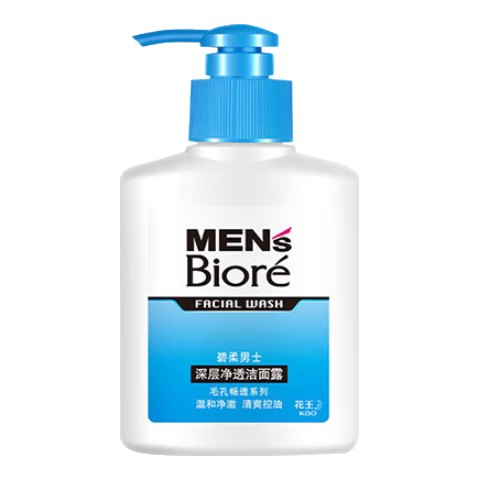 PLUS会员：Biore 碧柔 男士清爽洁面泡沫 150ml 16.02元/件包邮（需拍4件，共64.08元）