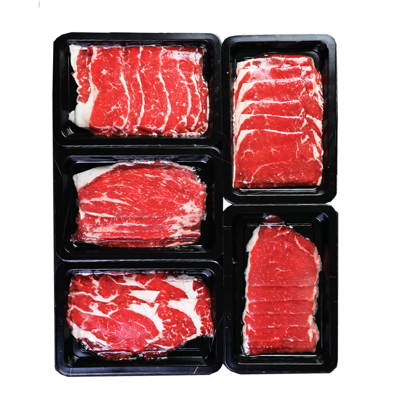 牦藏草原 澳洲原切牛肉片 雪花牛肉卷肥牛卷 寿喜锅涮火锅烤肉食材 生鲜 谷饲牛肉片 净重1000g/5盒 82元包邮