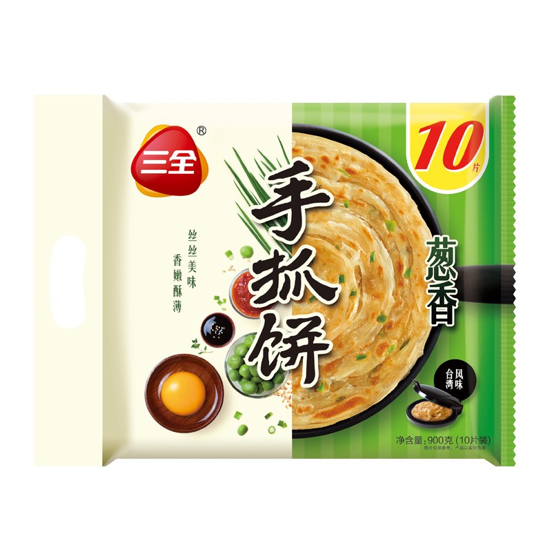 三全 蔥香手抓餅 臺(tái)灣風(fēng)味 900g 9.8元