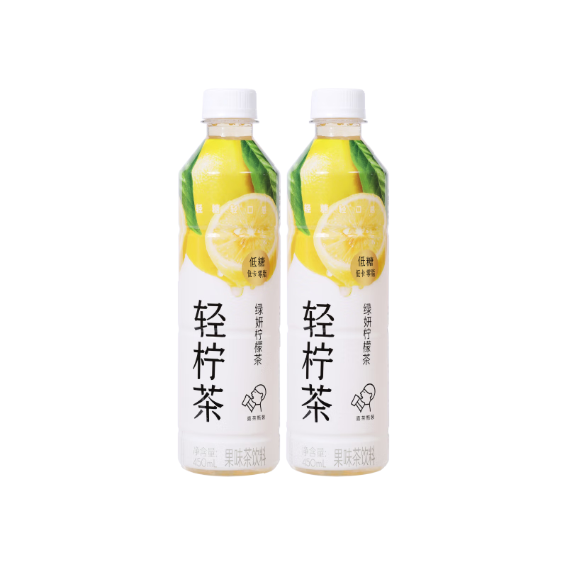 PLUS會(huì)員：喜茶(HEYTEA) 輕檸茶 低糖低卡零脂 綠妍檸檬茶飲料 450ml*15瓶 39.92元包郵(需領(lǐng)券)