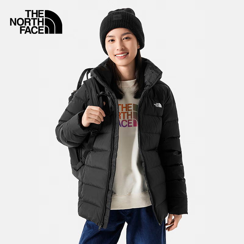 THE NORTH FACE 北面 羽絨服女戶外保暖550蓬鵝絨4U7V 黑色/JK3 S 699元