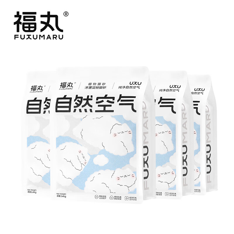 福丸 自然空氣純木薯貓砂 2.4kg*4 84元