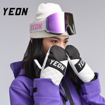 YEON 滑雪手套男女觸屏加厚加棉絨保暖手套冬季登山運動騎行防風(fēng)Y-101M