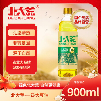 北大荒 非轉(zhuǎn)基因大豆油食用油一級(jí)900mL家用營(yíng)養(yǎng)食用油