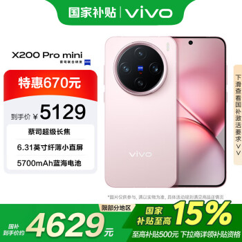 vivo X200 Pro mini 16GB+1TB 微粉 纤薄小直屏 蔡司超级长焦 手机