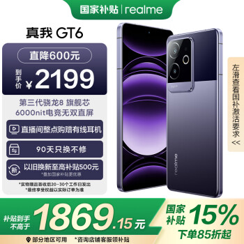 realme GT6 5G手機(jī) 12GB+256GB 風(fēng)暴紫