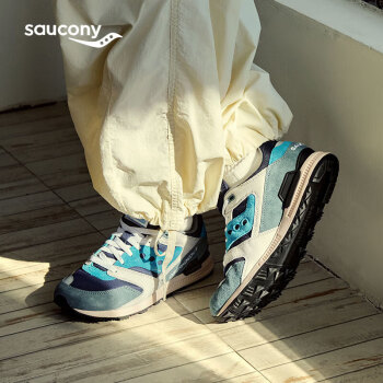 索康尼 saucony COURAGEOUS情侶復(fù)古休閑鞋男女經(jīng)典拼接運動休閑鞋灰蘭41