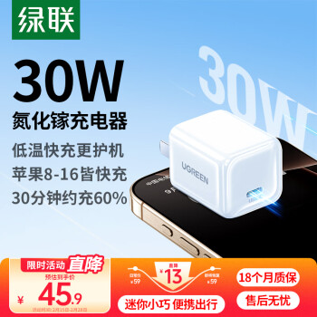 綠聯(lián) Q湃機器人 30W氮化鎵充電器