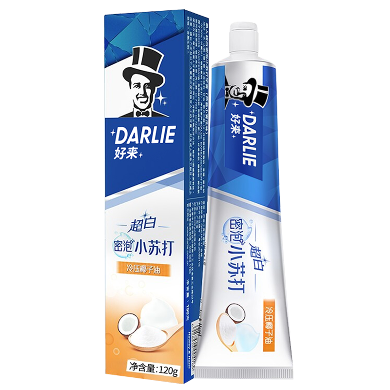 好來（DARLIE）小蘇打煥白茶倍健清新口氣牙漬煙漬含氟成人 椰油蘇打120g 7.9元（需領(lǐng)券）