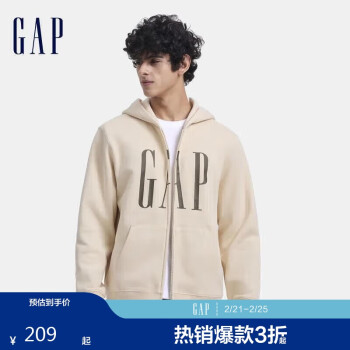 Gap 男士抓絨連帽衛(wèi)衣 660128