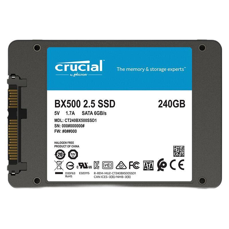 京东PLUS：Crucial BX500 SATA 固态硬盘 240GB（SATA3.0） 138.31元