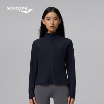 索康尼 saucony 梭織外套跑步訓(xùn)練秋季風(fēng)衣正黑色M