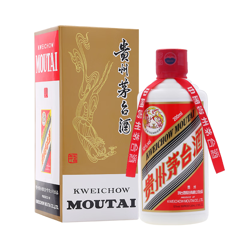 plus会员：茅台（MOUTAI）飞天 酱香型白酒 53度 200ml 单瓶装 871.2元