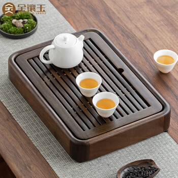 金鑲玉 實木茶盤 功夫茶具 胡桃木 38*27cm