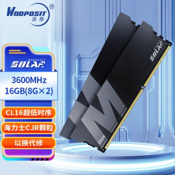 沃存 Wodposit CL16 海力士CJR颗粒 16GB(8G×2)套装 DDR4 3600 台式机内存条 火星系列 黑色款