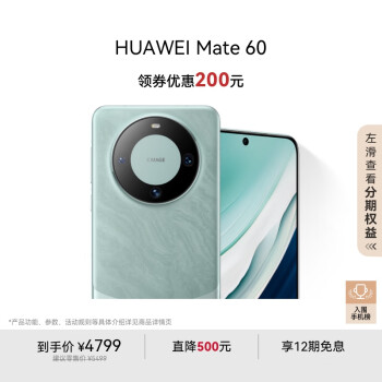 华为 HUAWEI Mate 60 手机 12GB+256GB 雅川青