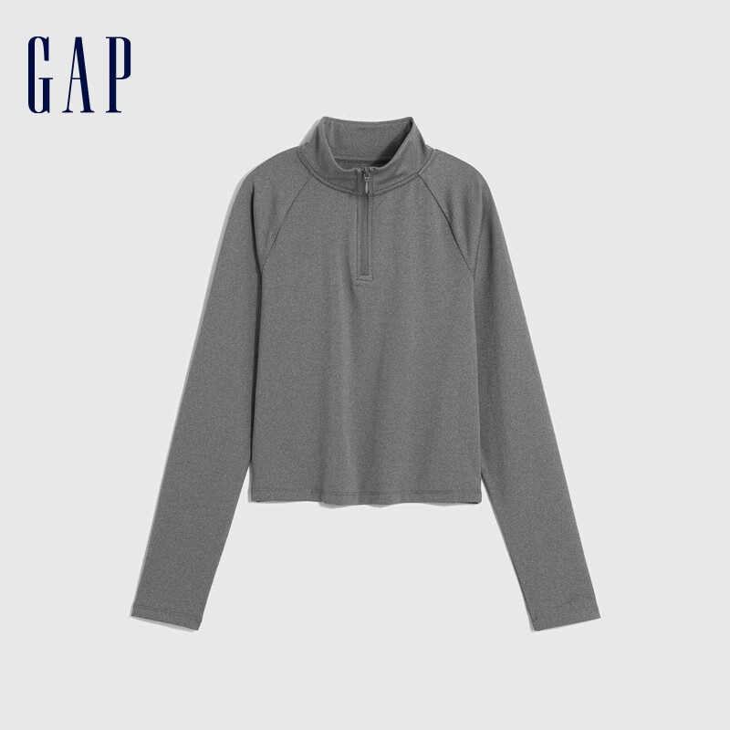 Gap 女裝時尚緊身拉鏈半開襟長袖T恤 841599 券后45.98元