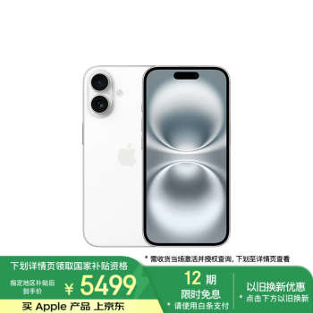 蘋果 Apple iPhone 16 5G手機(jī) 256GB 白色