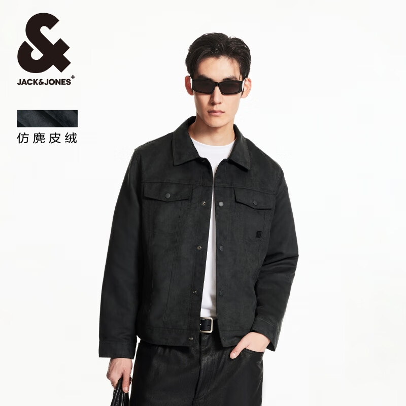 38节：JACK&JONES 杰克·琼斯 25年仿麂皮翻领夹克男装外套 343.07元包邮（需凑单）