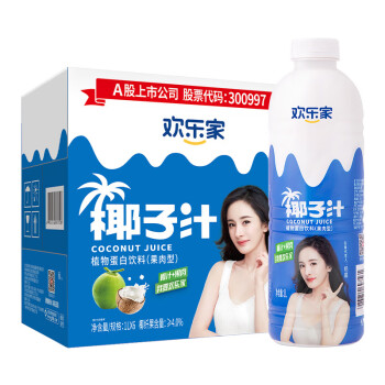 歡樂家 椰子汁果肉飲料 1kg*6瓶