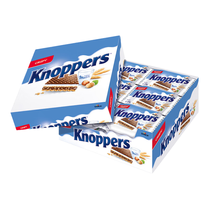 knoppers優(yōu)力享 德國進口 巧克力威化餅干24包600g  122.06元+24元超市卡 （需領券，合40.69元/件）