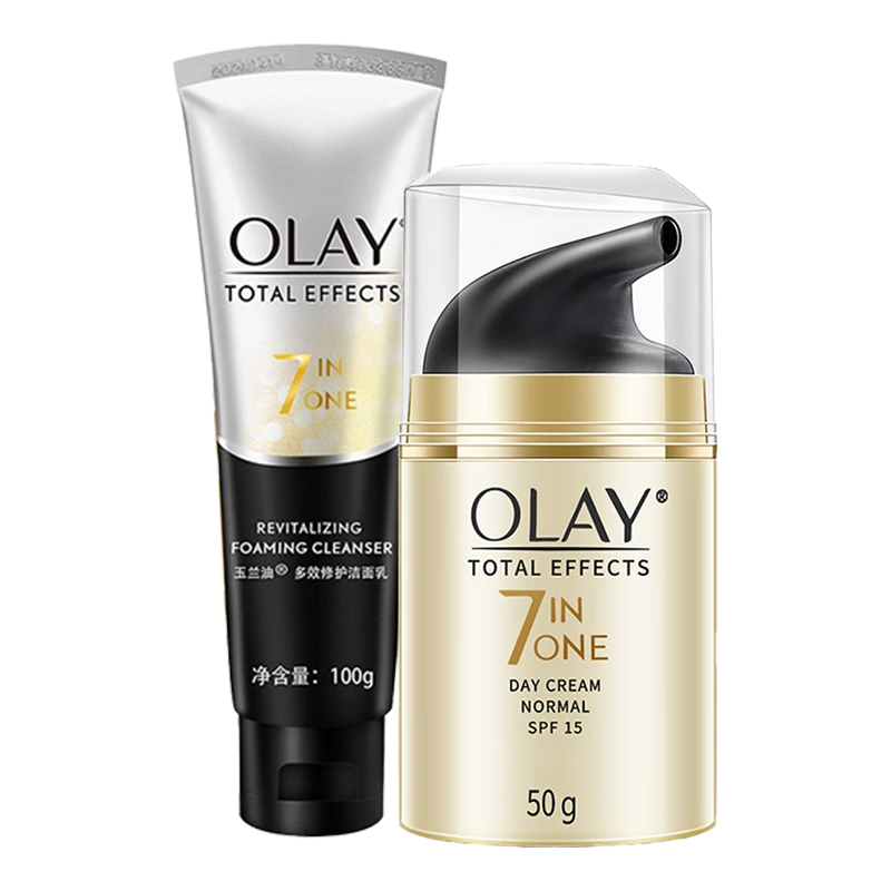 3.8节、plus会员：玉兰油（OLAY）七效合一面霜 50g+多效修护洁面乳 100g 两件套 女神节礼物 56.05元