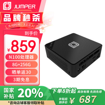 中柏 JNE10 臺式機(jī)（N100、8GB、256GB SSD）