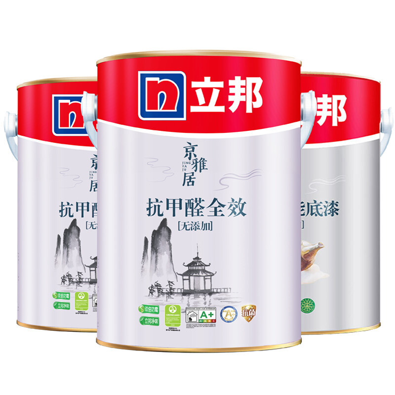 立邦 乳膠漆涂料內(nèi)墻漆抗甲醛全效無添加環(huán)保漆套裝15L/約21KG 999元