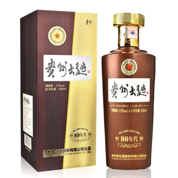 茅台 MOUTAI 贵州大曲 80年代 53%vol 酱香型白酒 500ml 单瓶装 173元