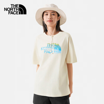 THE NORTH FACE 北面 短袖T恤女戶外舒適休閑短袖88GR 沙丘白/QLI L