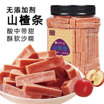 松川良品 山楂條1斤/罐 休閑零食品鋪?zhàn)用垧T果干果脯酸甜可口解饞片小吃