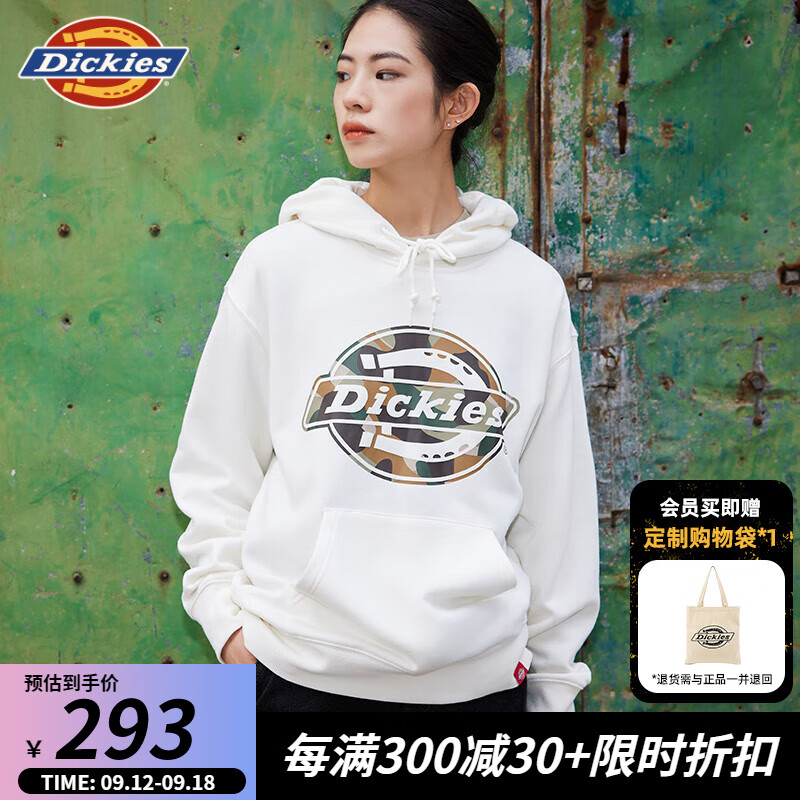 Dickies 胸前大LOGO休閑百搭衛(wèi)衣 同款城市輕戶外舒適衛(wèi)衣 DK0A87EI 白鷺白 L 319元