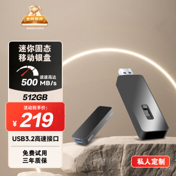 赛帝曼克 STmagic STP31 ADC版 USB 3.1 移动固态硬盘 USB-A 512GB 黑色