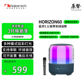 那咔咪基 Nakamichi 中道Horizon60 無(wú)線藍(lán)牙音箱帶話筒無(wú)線立體聲戶外迷你便捷式音響