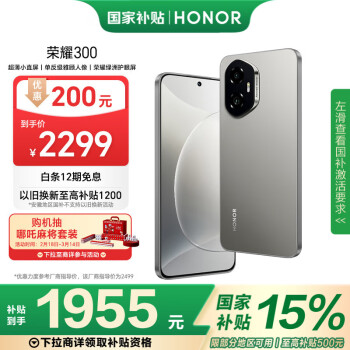 榮耀 HONOR 300 5G手機 12GB+256GB 蒼山灰