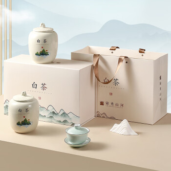 移动端、京东百亿补贴：新旭堂2023新茶明前特级白茶安吉绿茶茶叶礼盒瓷罐装年货节茗茶200g