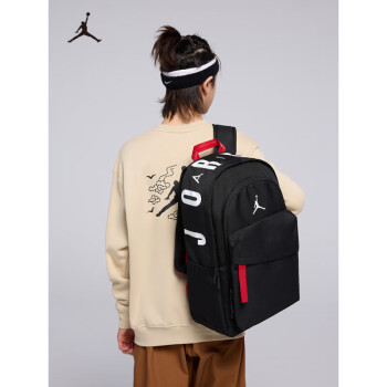 NIKE 耐克 Jordan耐克nike雙肩包電腦包耐克書包大容量 正黑色 8/20(49x30x17cm)