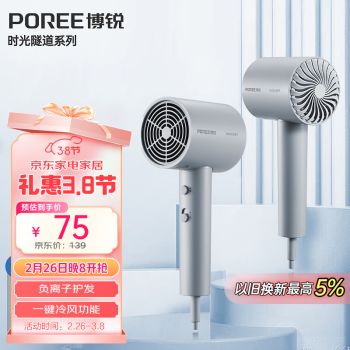 博銳 POREE 飛科博銳電吹風(fēng)機(jī)家用負(fù)離子 宿舍用便攜速干護(hù)發(fā)大風(fēng)力吹風(fēng)筒 柔風(fēng)恒溫護(hù)發(fā)PH1636