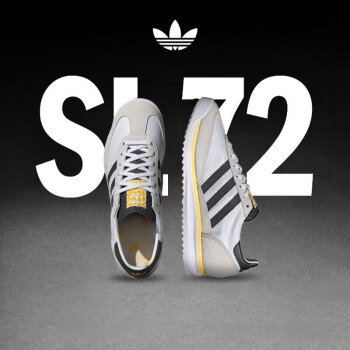 移動端：adidas 阿迪達斯 中性 三葉草系列 SL 72 RS 運動休閑鞋 IH4823 44碼/UK9.5 白色