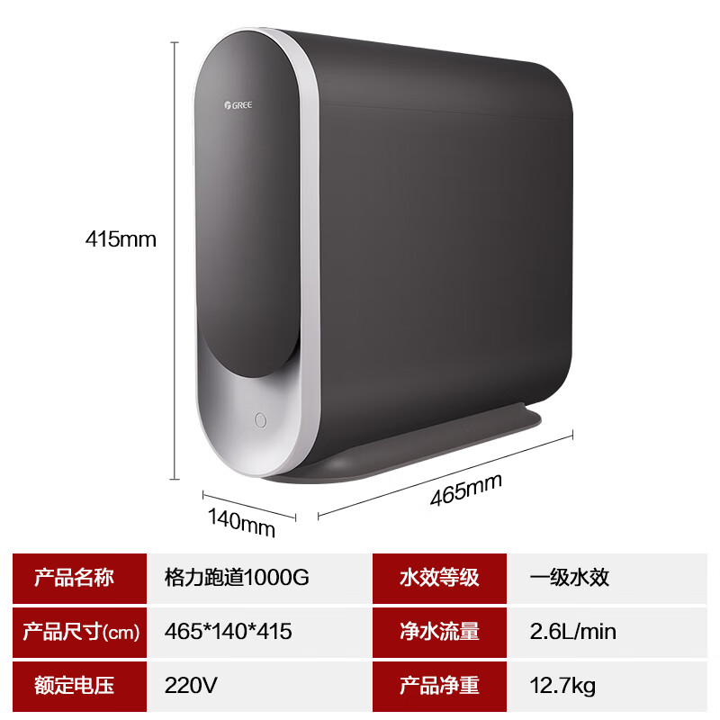 國家補(bǔ)貼：格力 GREE WTE-PT125-2X620C 凈水器家用凈水機(jī) 1000G 1359.24元（雙重優(yōu)惠）