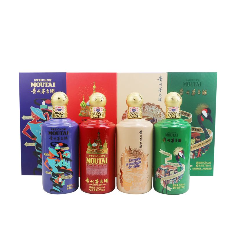 预售：茅台 走进系列 全家福 53度 酱香型白酒 750ml*4瓶 组合装 24917.31元 包邮（定金10元，尾款立减100元）
