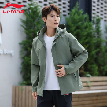 李宁 LI-NING 风衣男秋季系列防风连帽外套运动风衣