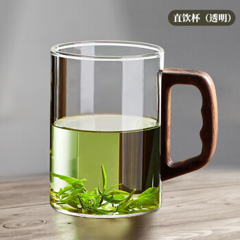 泥也 玻璃茶杯 高硼硅耐热 绿茶杯 1个