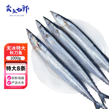 賣魚七郎 秋刀魚大號(hào)新鮮海捕鮮活冷凍日料生鮮燒烤食材海鮮水產(chǎn)魚類 1kg