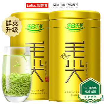 乐品乐茶 绿茶 特级 250g 金罐毛尖