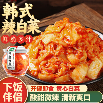 灣琴河 韓式辣白菜泡菜400g 韓國(guó)風(fēng)味香辣白菜即食下飯菜咸菜醬菜 韓式辣白菜400g