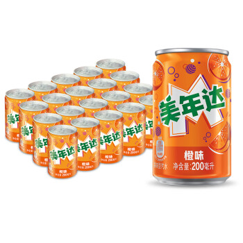 美年達(dá) pepsi 百事 美年達(dá)橙味汽水 200ml*20聽(tīng)