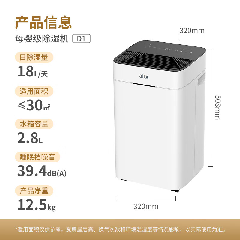 國家補貼：airx 除濕凈化機 18升/天 D1 券后1006.23元