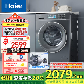 國(guó)家補(bǔ)貼：海爾 Haier 小紅花套系 EG100BD88PLUS 滾筒洗衣機(jī) 10kg